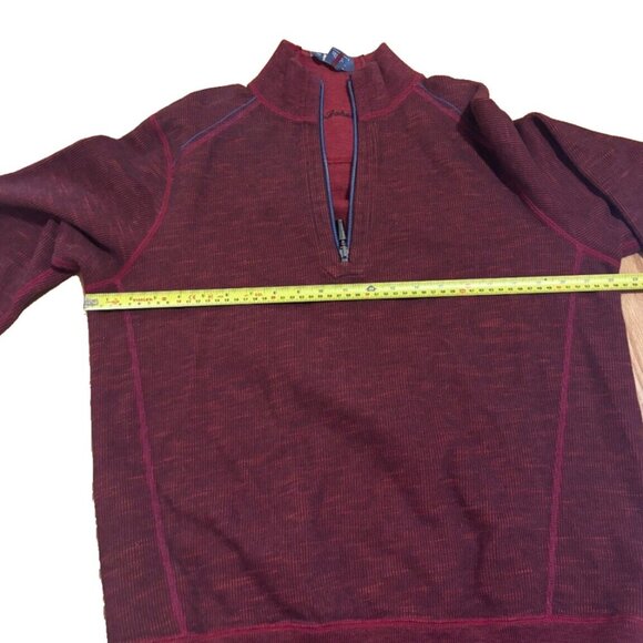 Tommy Bahama Men’s Reversible Flipshore Half Zip Sweater Sz M - Burgandy - Picture 6 of 6